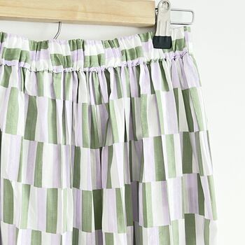 Cotton Midi Skirt, Sage Print Skirt, 2 of 5
