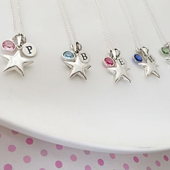 Birthstone Silver Star Necklace, 7 of 12