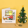 Santa And Dog Chimney Christmas Card, thumbnail 2 of 3