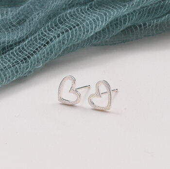 'Little Bit Of Love' Heart Earrings Sterling Silver, 2 of 5