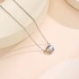 Sterling Silver Genuine Labradorite Dainty Coin Pendant Necklace, thumbnail 1 of 12