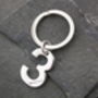 Sterling Silver Number Key Ring, thumbnail 1 of 8