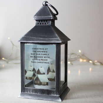 Personalised Christmas Town Black Lantern – Christmas Ornament, 3 of 5