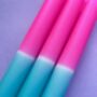 'Bubblegum' Dip Dye Dinner Candles Trio, thumbnail 5 of 5