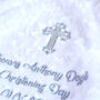 Personalised White Rose Christening Blanket, thumbnail 2 of 7