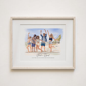 Best Friend Gift, Custom Portrait Painting Hand Drawn From Photo, 10 of 12