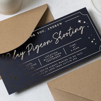 Personalised Clay Pigeon Shooting Gift Voucher For Him, 3 of 9