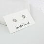 Silver Hands Stud Earrings For Sisters, thumbnail 2 of 7