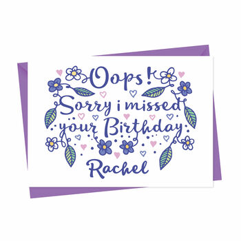 Belated Floral Birthday Card, 5 of 5