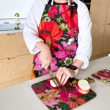 Summer Poppies Luxury Cotton Handmade Apron, 5 of 12