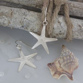 Sterling Silver Starfish Earrings, 3 of 6