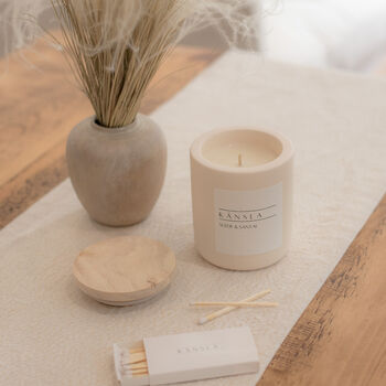 Suede And Santal Concrete Candle Soy Wax, 2 of 3