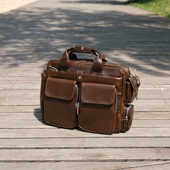 Genuine Leather Messenger Briefcase, 2 of 7