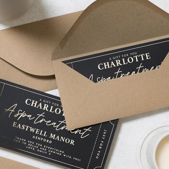 Personalised Gold Foil Spa Day Gift Voucher For Her, 7 of 9