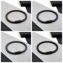 Men's Thick Woven Leather Black Clasp Bracelet, thumbnail 5 of 6