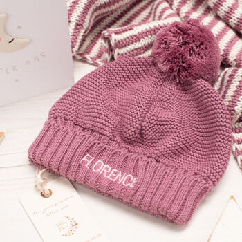 Personalised Big Bobble Knitted Baby Hat, 2 of 12