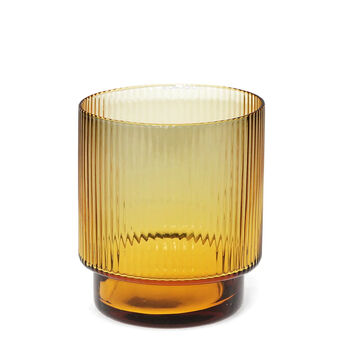 Retro Amber Ribbed Glass Carafe And Glass Set, 3 of 3