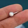 Sterling Silver White Opal Drop Earrings, thumbnail 4 of 12