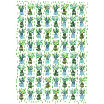 Green Pots And Leaves Wrapping Paper, 3 of 5