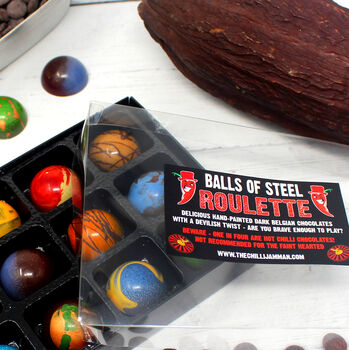 'Balls Of Steel' Chilli Chocolate Roulette Set, 5 of 5