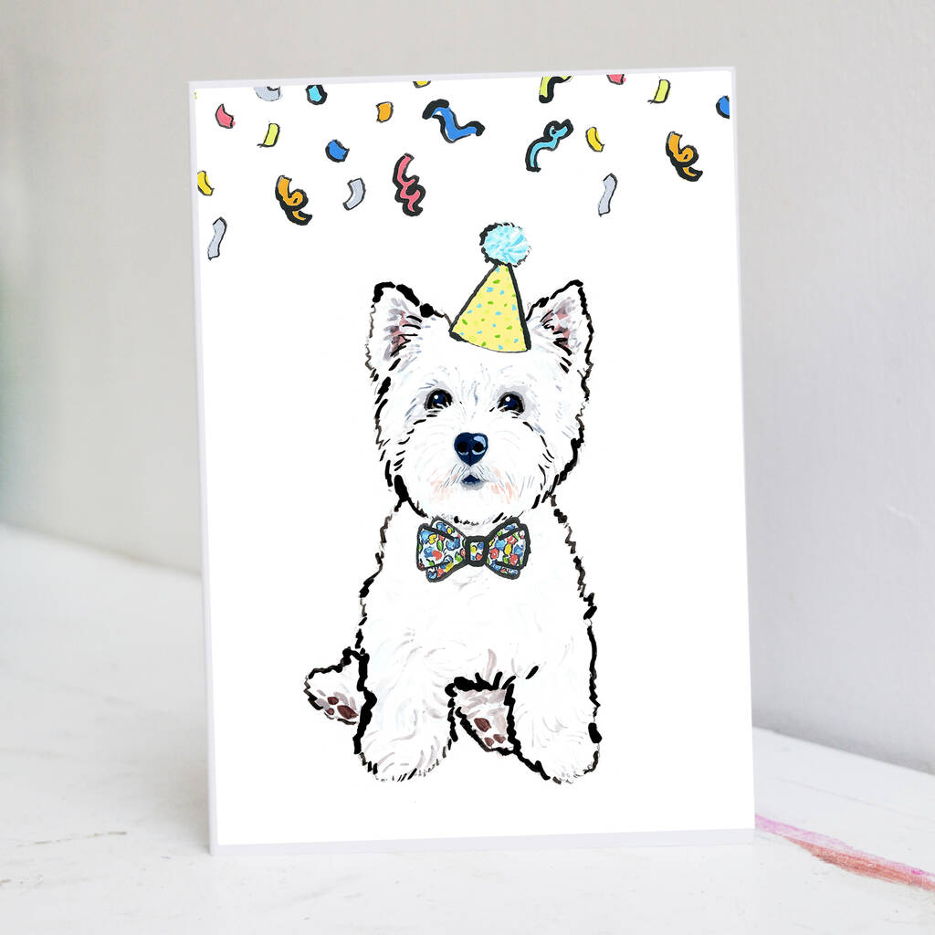 Westie Birthday Card By Pet Portrait Illustration