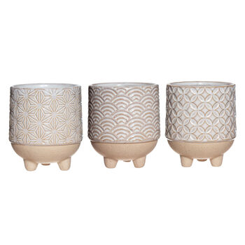 Set Of Three Japanese Style Ceramic Planters, 3 of 3