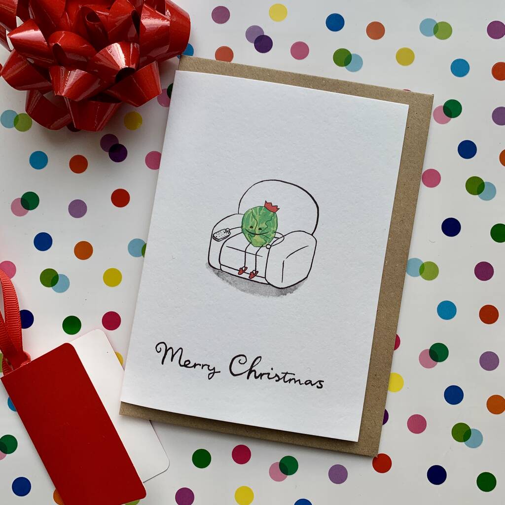 Funny Brussel Sprout Christmas Card, 1 of 2