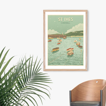 St Ives Cornwall Travel Poster Art Print, 4 of 8
