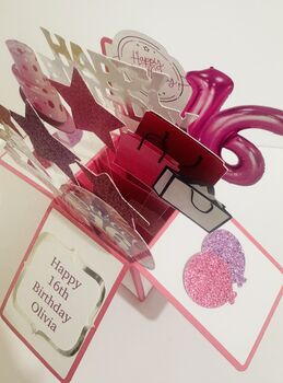 Personalisable Sweet 16 3D Greeting/Gift Card, 2 of 8