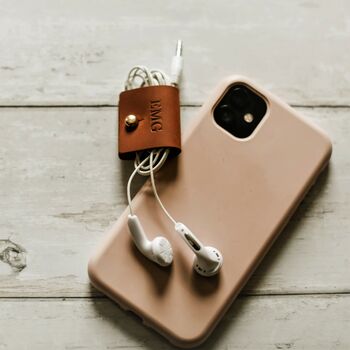 Personalised Tan Leather Cord Keeper, 2 of 5