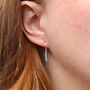 Soft Teal Mini Pearl Hoop Earrings, thumbnail 3 of 5
