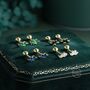 Lotus Flower Cz Screw Back Or Stud Earrings, thumbnail 5 of 12