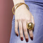 Gold Sphere Statement Ring, thumbnail 6 of 7