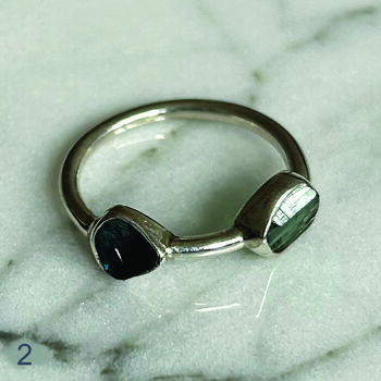 Tara Two Stone Silver Ring, 2 of 12