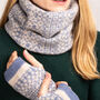 Knitted Snood Fair Isle Pattern Blue Natural, thumbnail 1 of 11