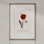 Birth Flower Wall Print 'Poppy' For August, thumbnail 6 of 9