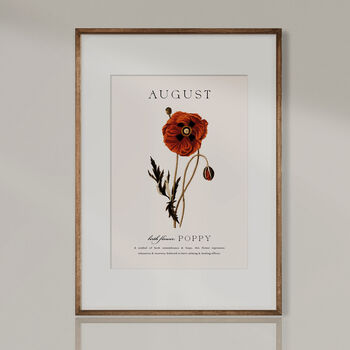 Birth Flower Wall Print 'Poppy' For August, 6 of 9