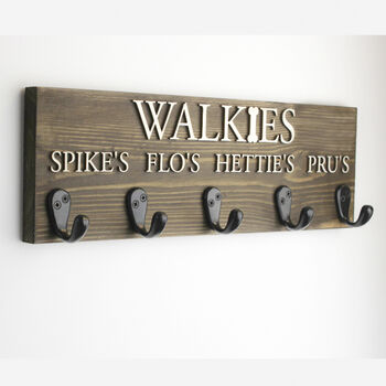 Large Personalised Walkie's Dog Lead Hook Organiser, 6 of 12