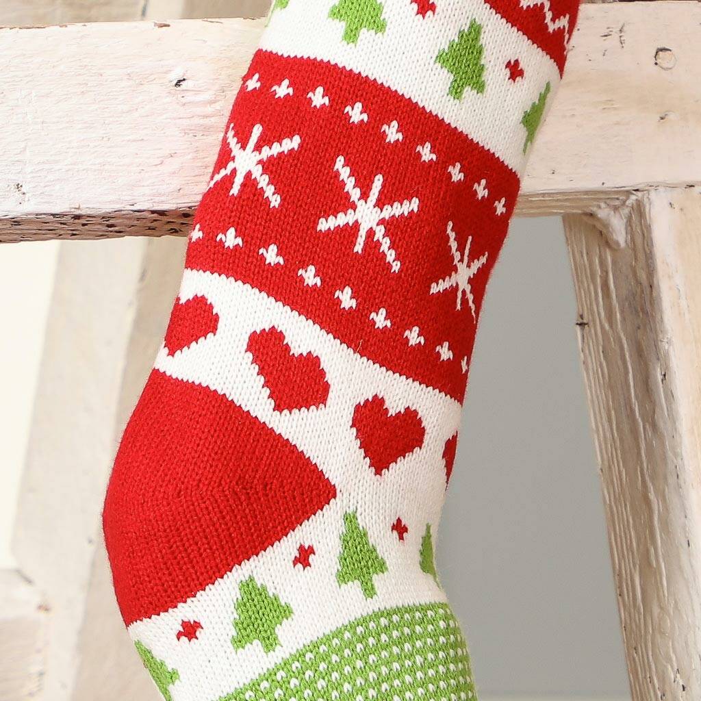 Personalised Chunky Knit Nordic Christmas Stocking By Dibor
