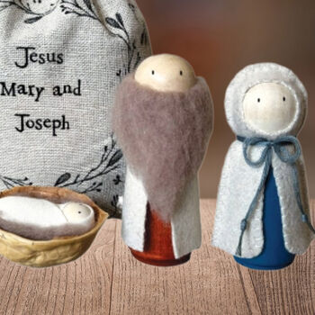 Mini Nativity Character Set Mary Joseph– Christmas Decoration Gift, 3 of 5