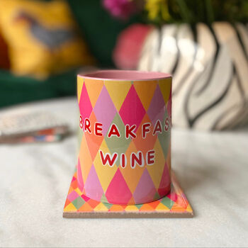 Breakfast Wine Typography Mug, 4 of 7