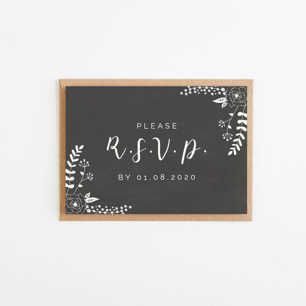 Chalkboard Floral Wedding Invitations By LOOM Weddings ...