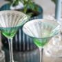 Set Of Two Electroplated Peacock Design Martini Glasses, thumbnail 2 of 3