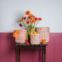 Sahihi: Red Check Woven Storage Basket, thumbnail 1 of 7