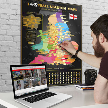 English Football Stadiums Scratch Off Map, 2 of 8