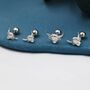 Tiny Highland Cow Screw Back Earrings Sterling Silver, thumbnail 1 of 9
