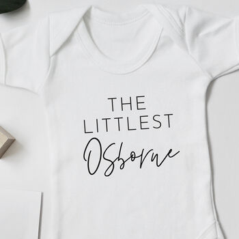 Personalised Littlest Baby Name Bodysuit, 4 of 6
