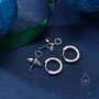 Sterling Silver Manta Ray Fish Huggie Hoop Earrings, thumbnail 6 of 9