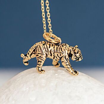 18ct Gold Plated Tiger Necklace, 3 of 12