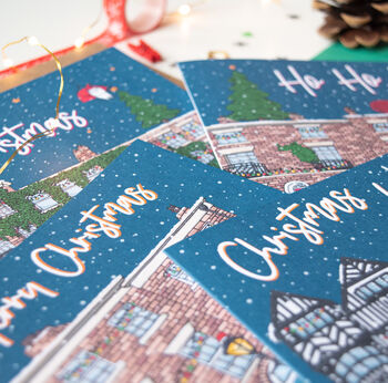 Christmas Card Pack, Cityscape Buildings, 4 of 8
